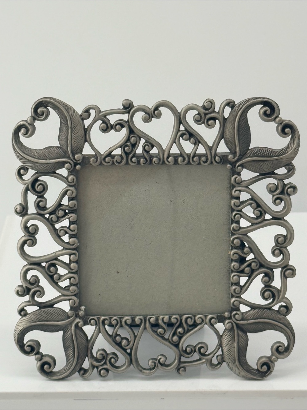 Ornate Silver Filigree Heart Picture Frame - Elegant Home Accent